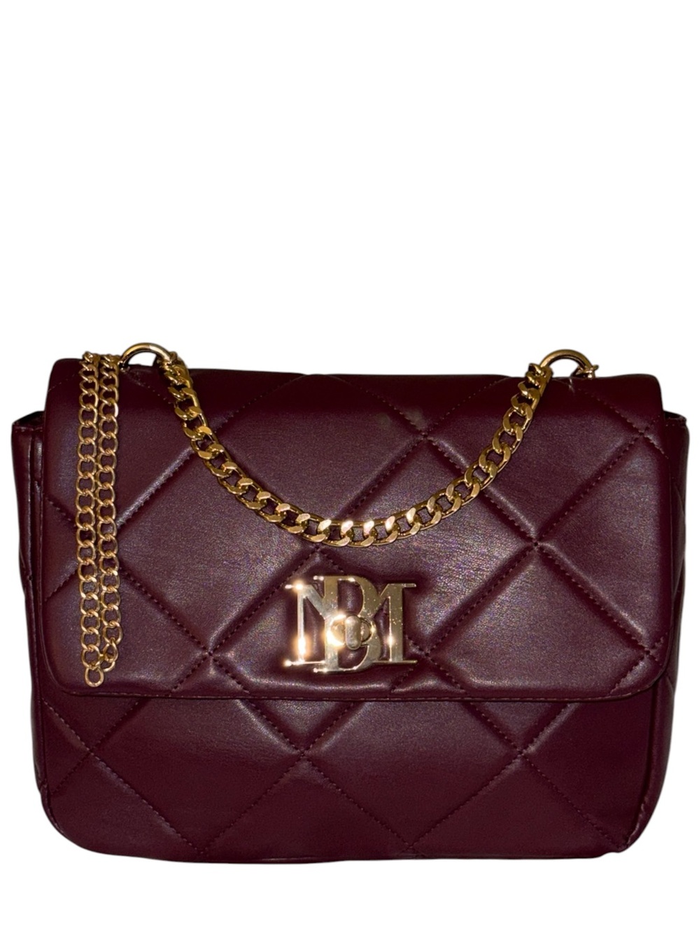 BADGLEY MISCHKA Dark Plum Quilted X-body Flap Bag - NWT